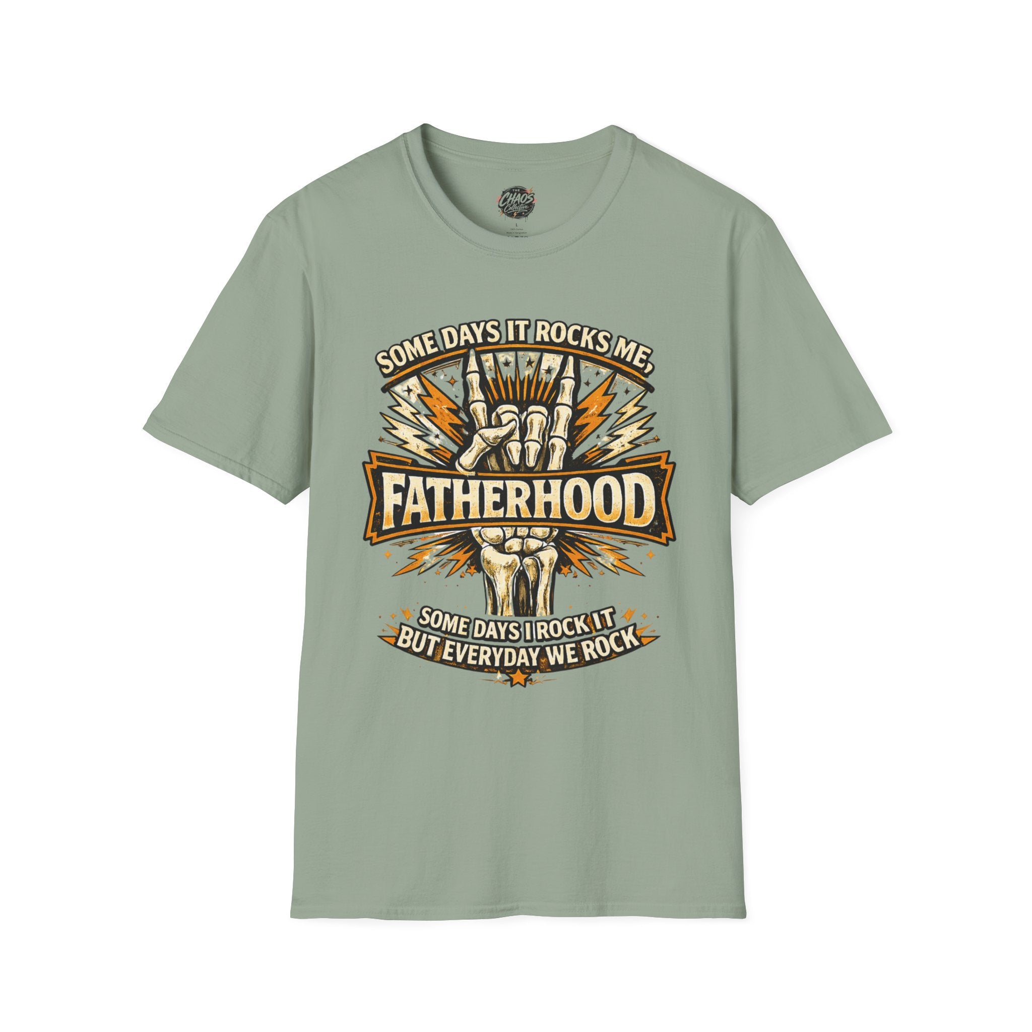 Fatherhood Rock T-Shirt — "Some Days It Rocks Me" Retro Dad Tee