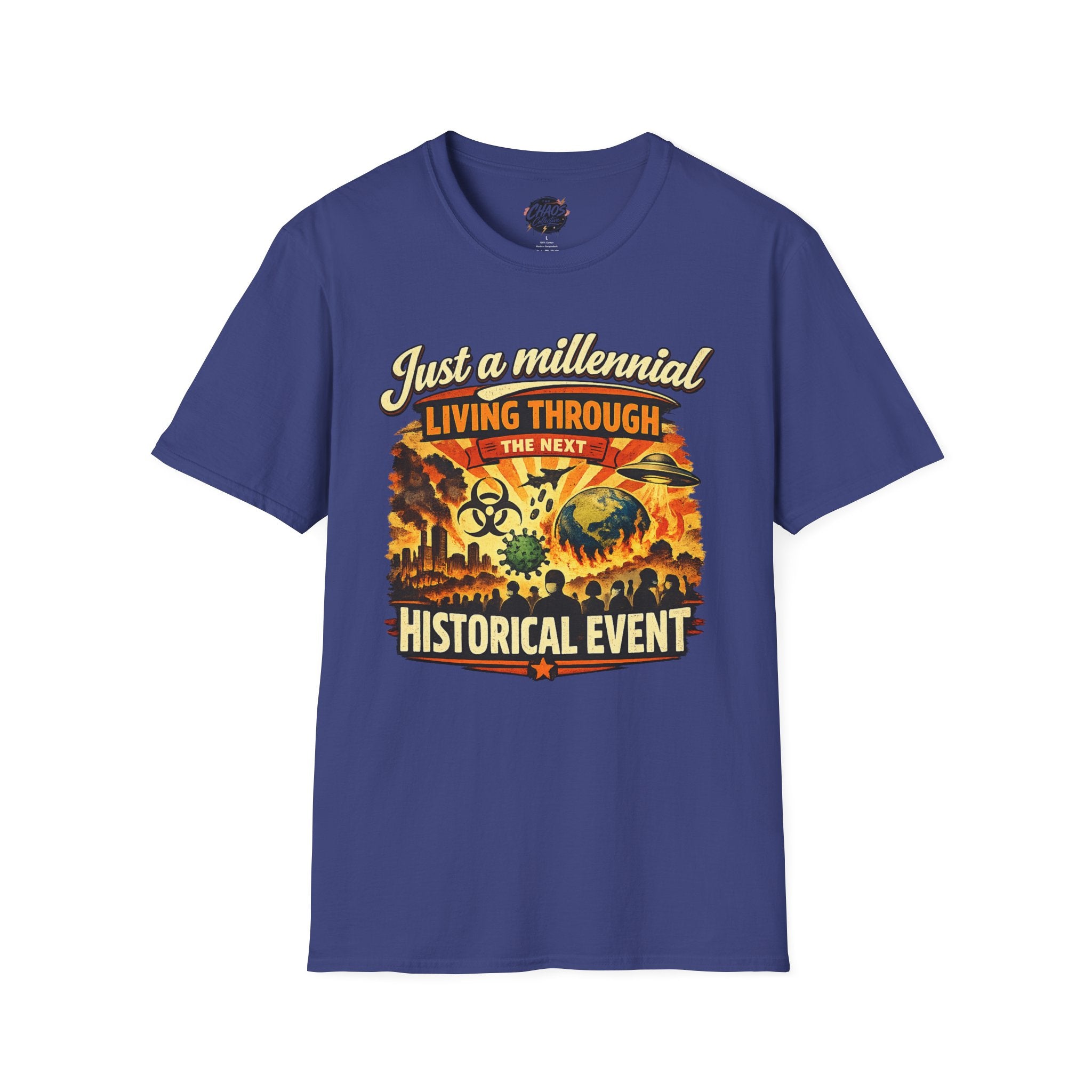 Men's Just a Millennial Living Through the Next Historical Event Shirt, Funny Millennial T-Shirt, Relatable Humor Tee