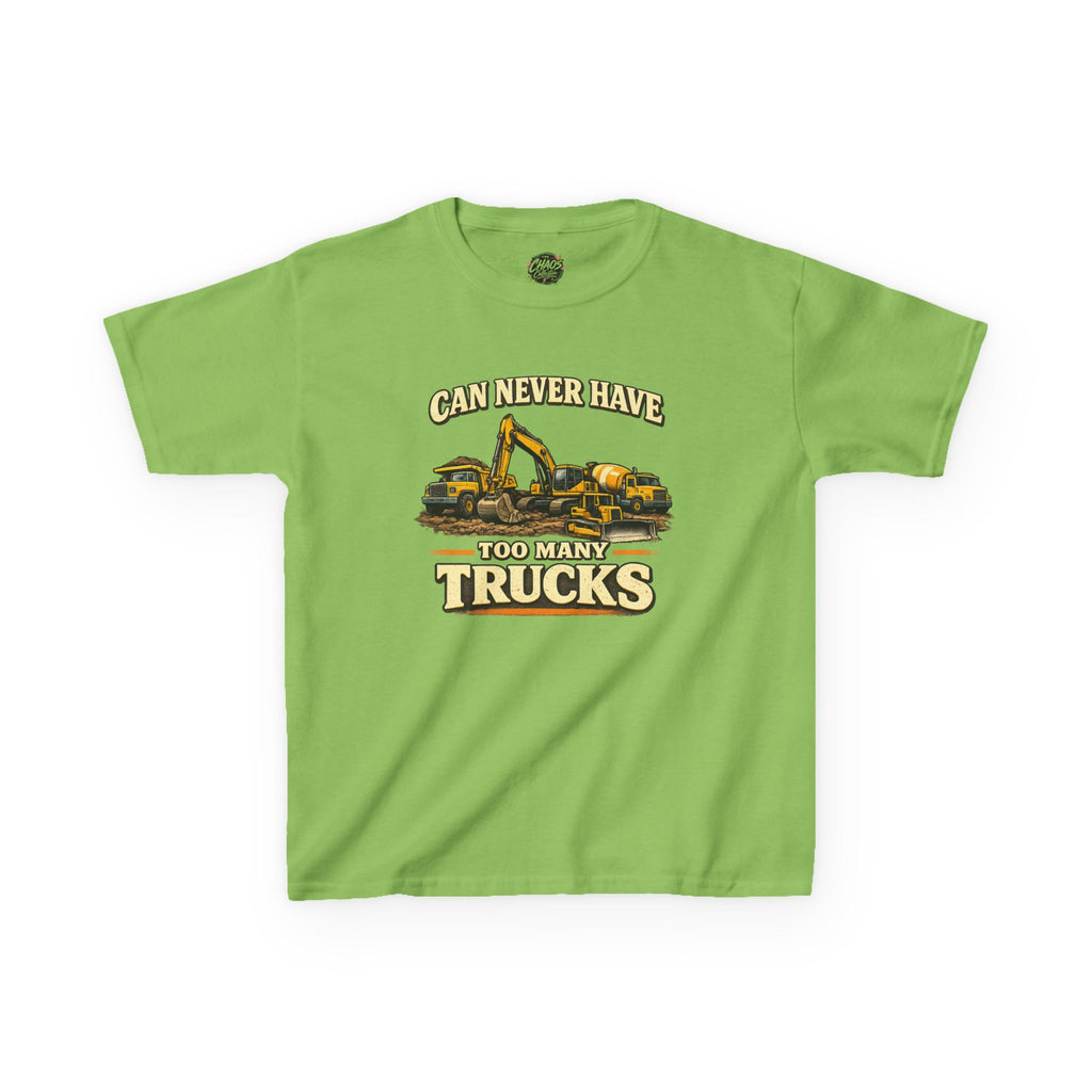 Vintage Construction Trucks Shirt for Boys – Can Never Have Too Many Trucks – Toddler Dump Truck Excavator Tee – Cute Kids Truck Shirt Gift