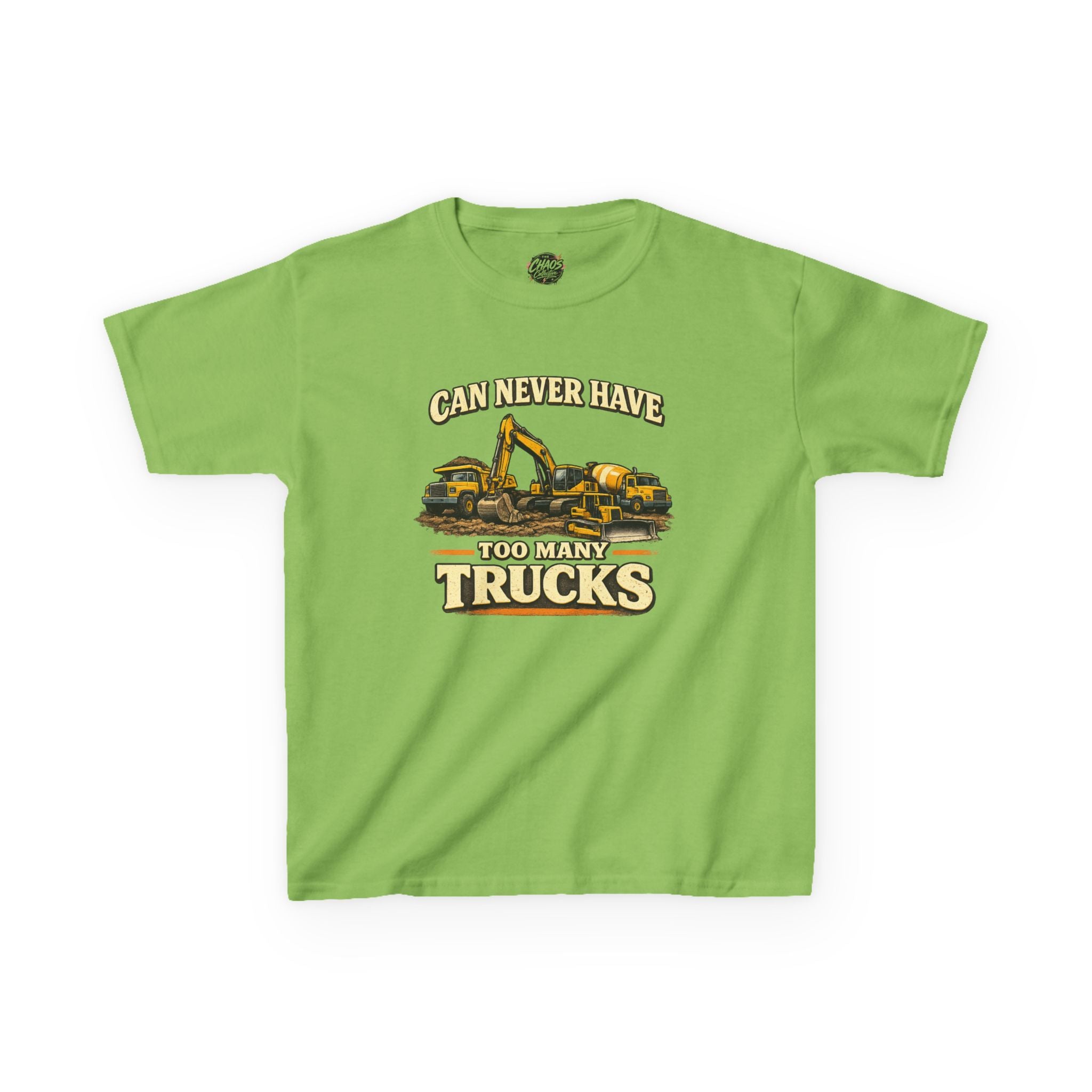 Vintage Construction Trucks Shirt for Boys – Can Never Have Too Many Trucks – Toddler Dump Truck Excavator Tee – Cute Kids Truck Shirt Gift