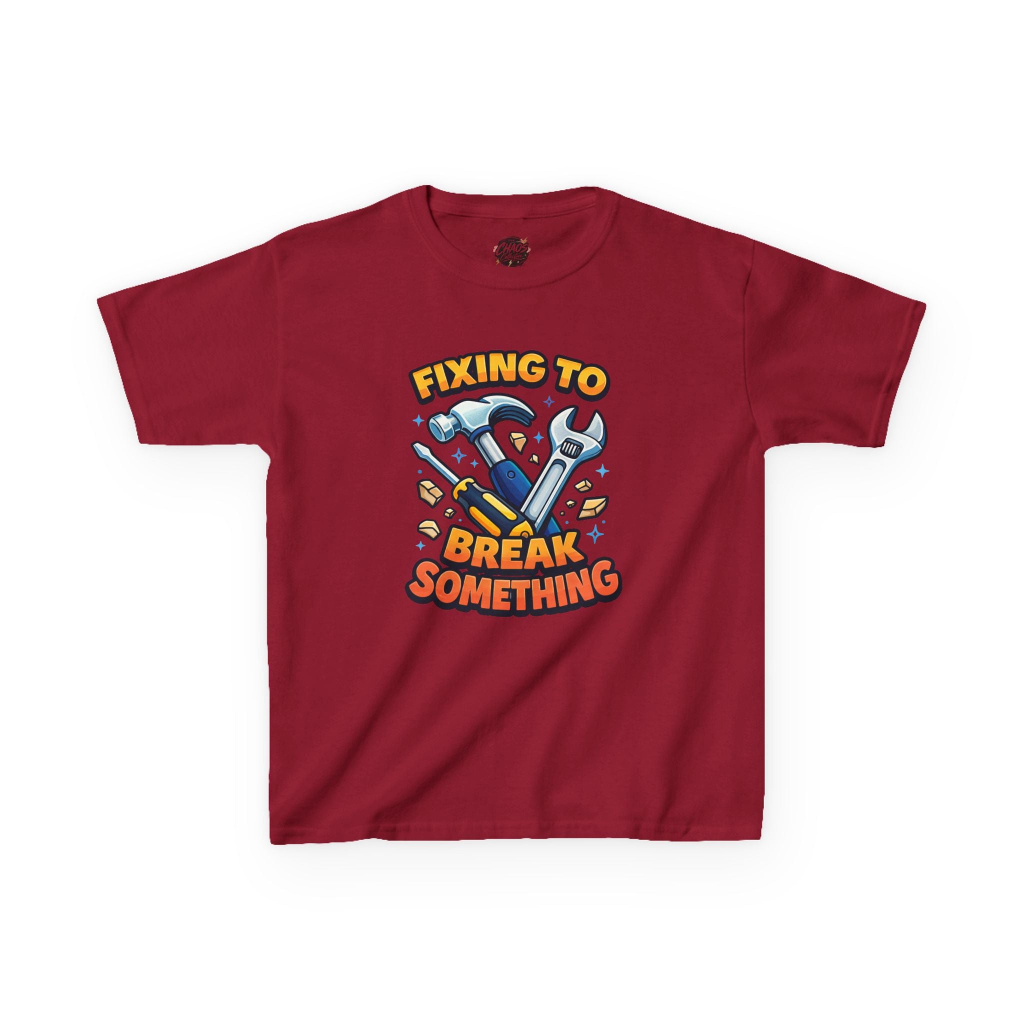 Kids Tee — "Fixing to Break Something" Tool Graphic