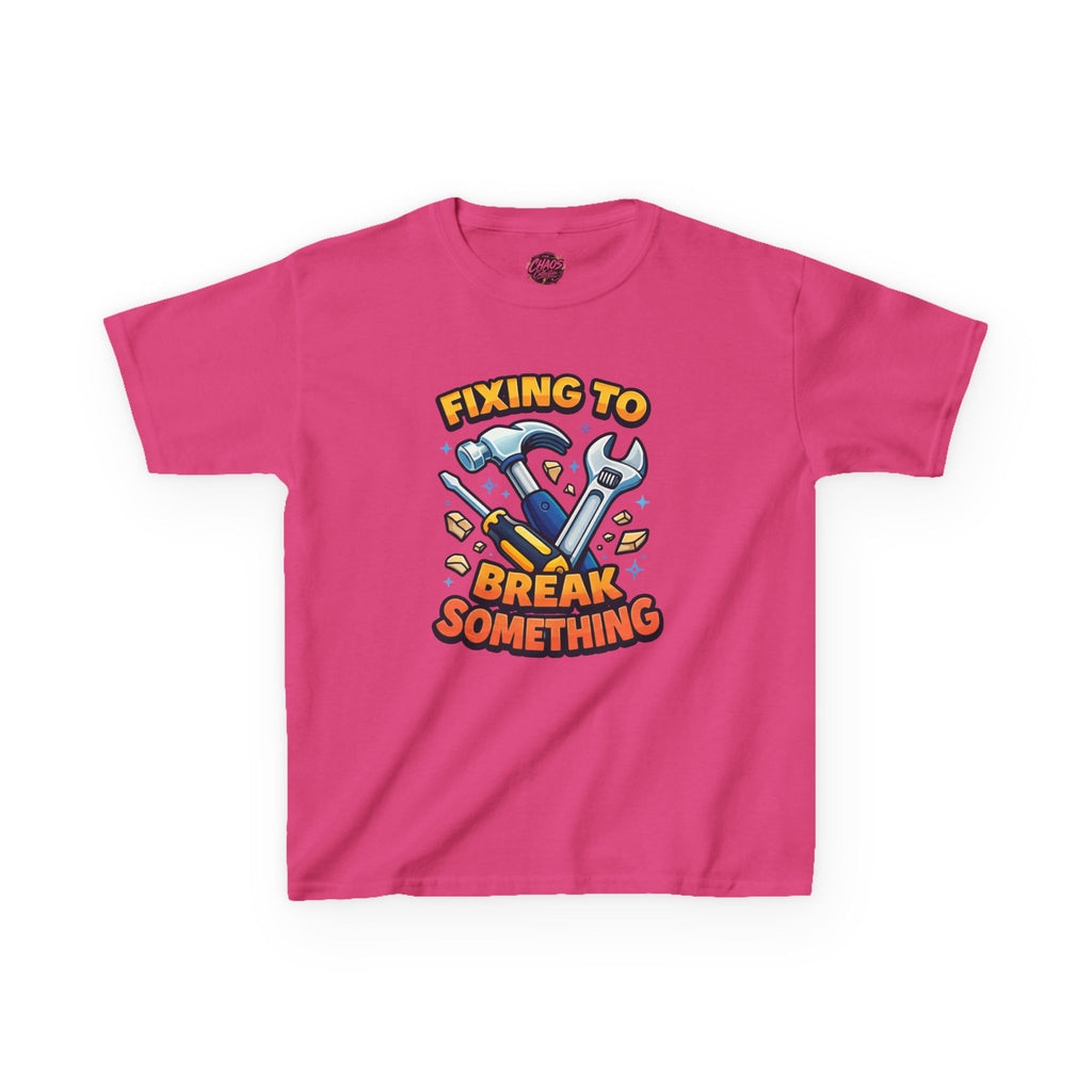Kids Tee — "Fixing to Break Something" Tool Graphic