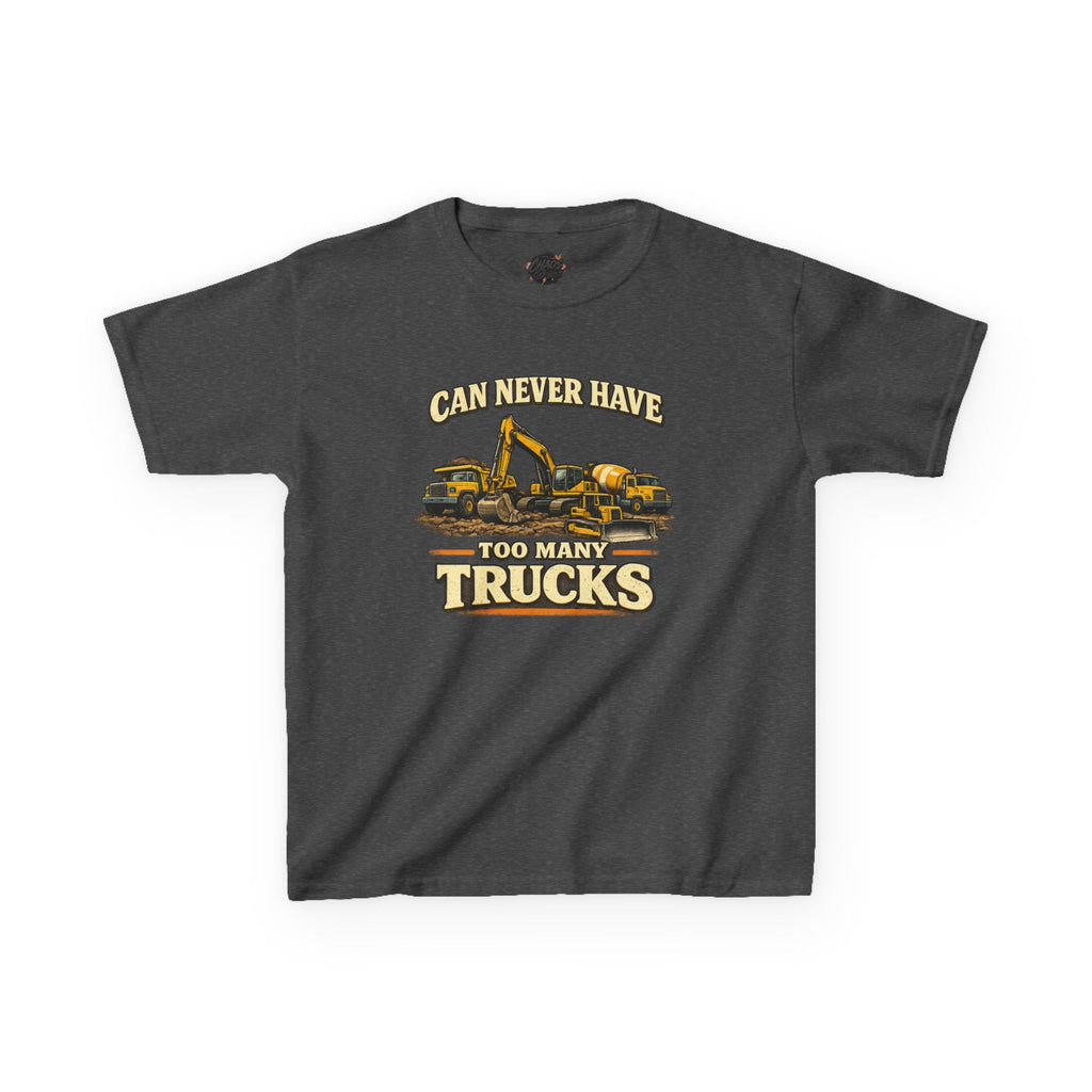 Vintage Construction Trucks Shirt for Boys – Can Never Have Too Many Trucks – Toddler Dump Truck Excavator Tee – Cute Kids Truck Shirt Gift