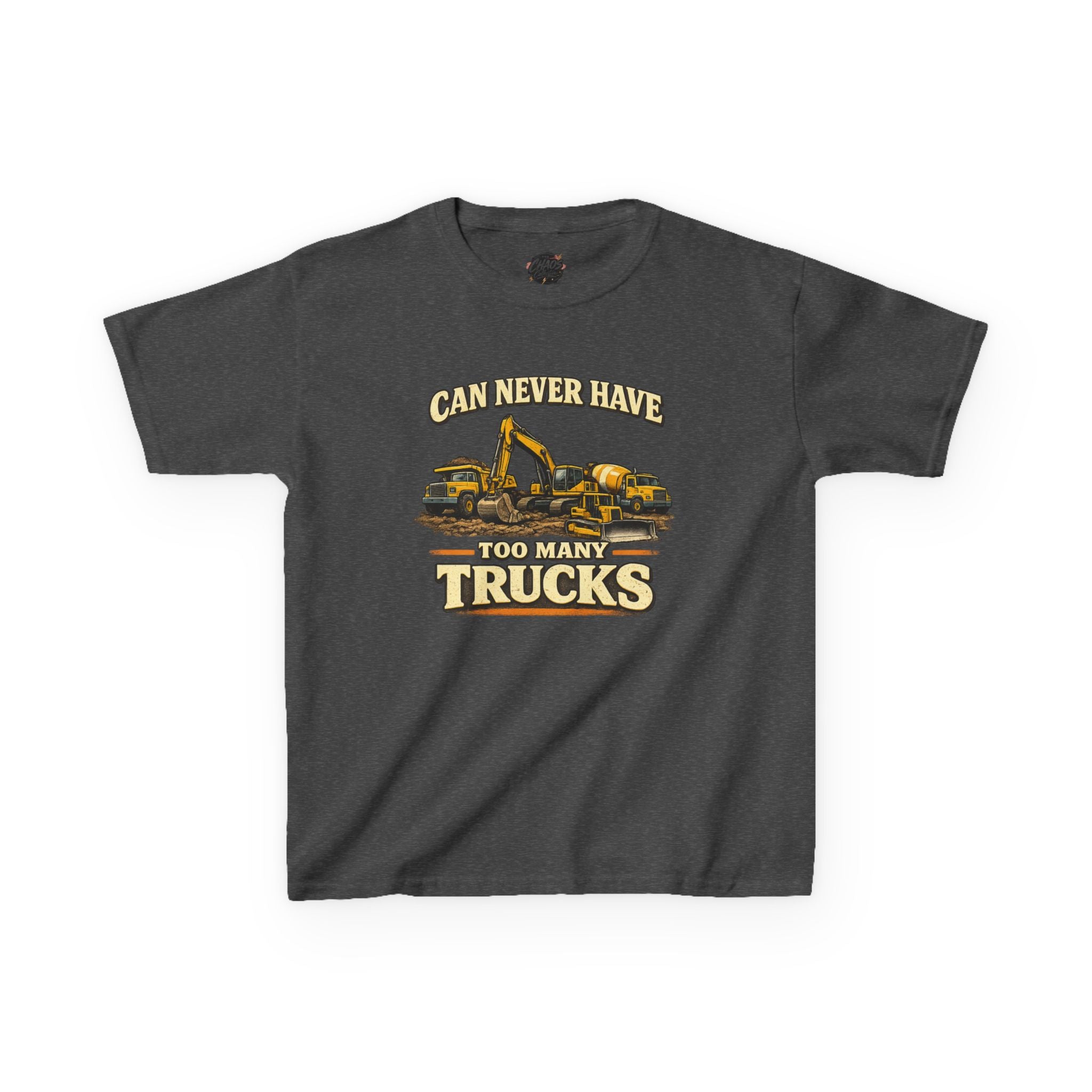 Vintage Construction Trucks Shirt for Boys – Can Never Have Too Many Trucks – Toddler Dump Truck Excavator Tee – Cute Kids Truck Shirt Gift