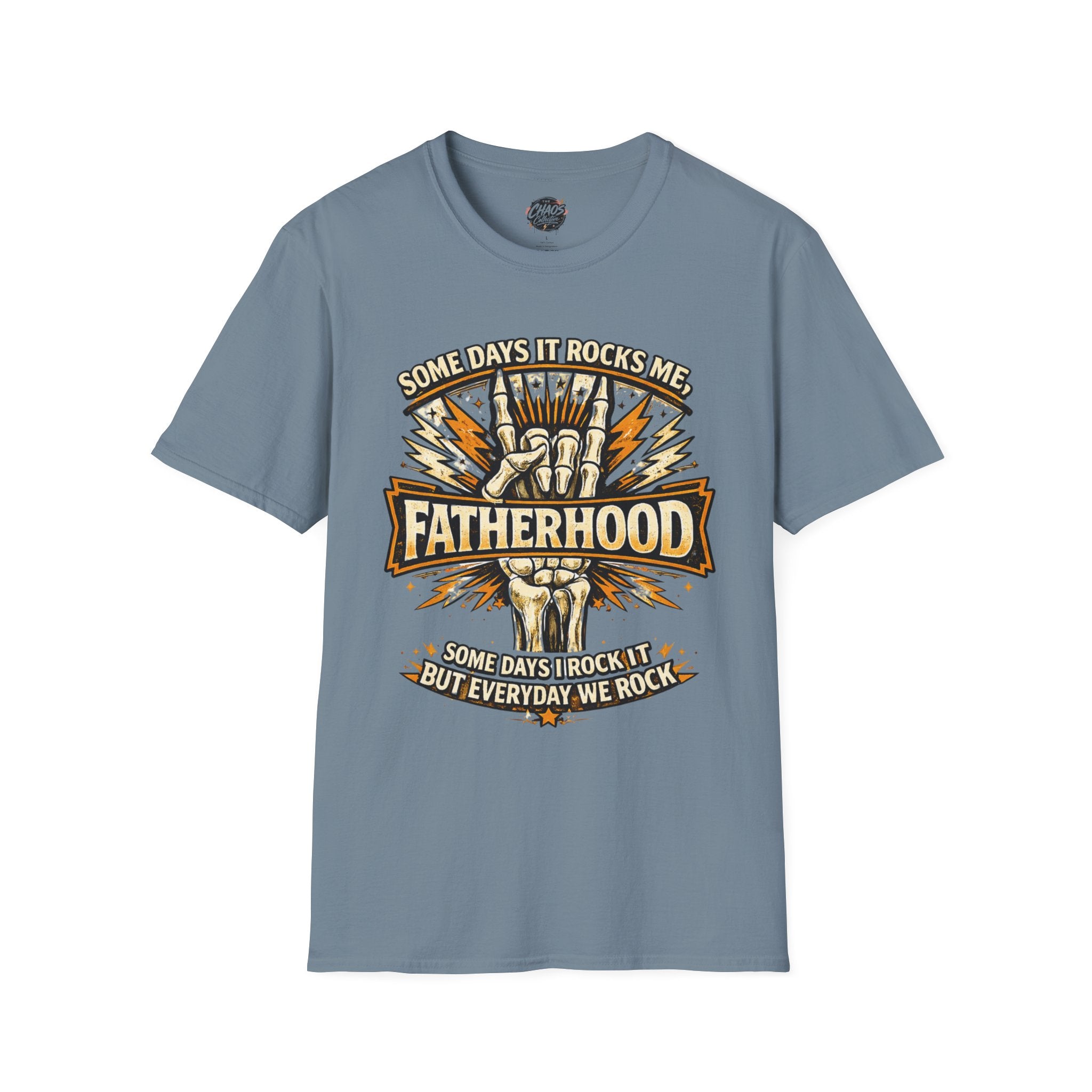 Fatherhood Rock T-Shirt — "Some Days It Rocks Me" Retro Dad Tee