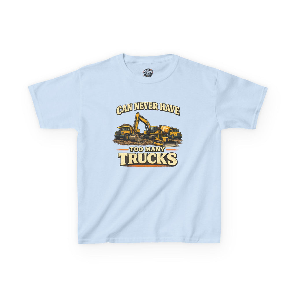 Vintage Construction Trucks Shirt for Boys – Can Never Have Too Many Trucks – Toddler Dump Truck Excavator Tee – Cute Kids Truck Shirt Gift