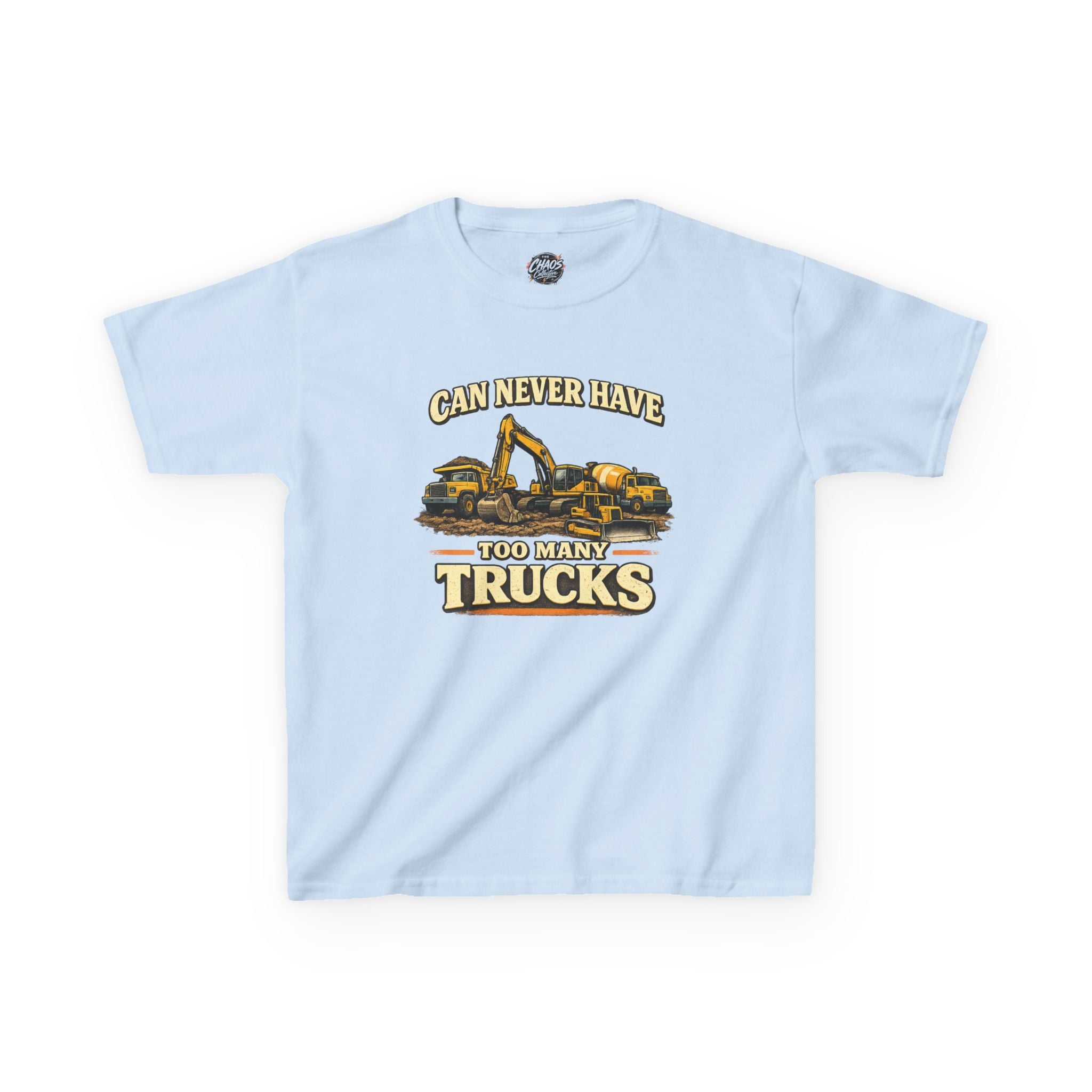 Vintage Construction Trucks Shirt for Boys – Can Never Have Too Many Trucks – Toddler Dump Truck Excavator Tee – Cute Kids Truck Shirt Gift