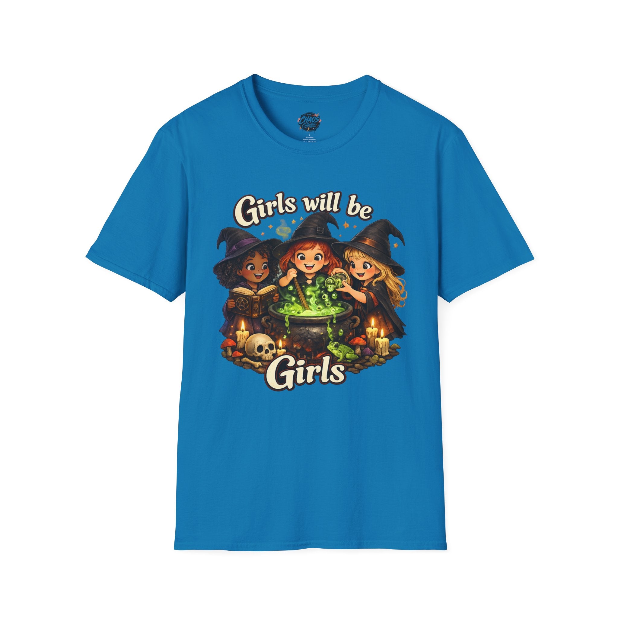 Girls Will Be Girls Witch T-Shirt — Cute Halloween Witch Trio Graphic Tee - Girls Will Be Girls Witch Shirt – Cute Pink Halloween Graphic Tee, Girly Witch Aesthetic Spooky Shirt