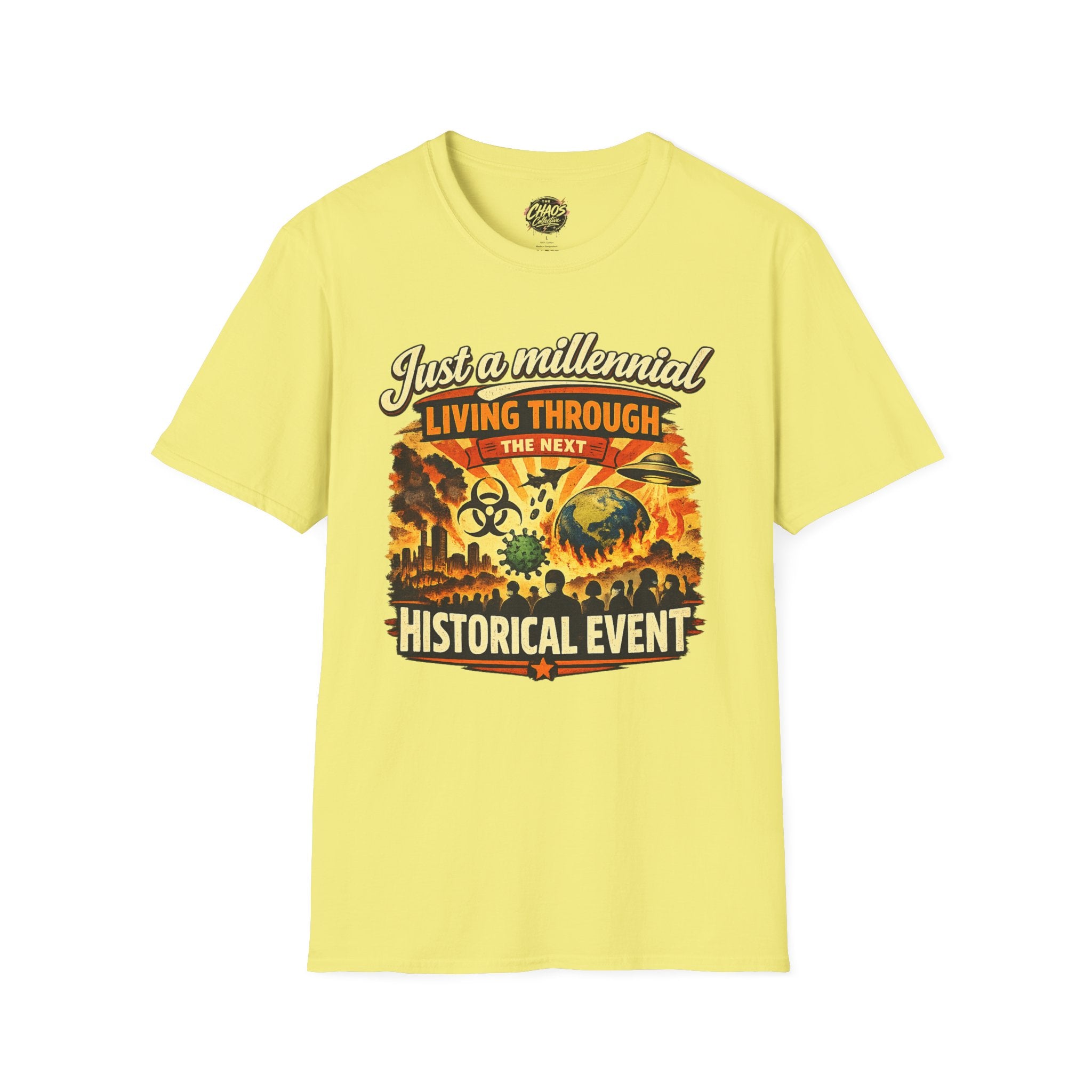 Men's Just a Millennial Living Through the Next Historical Event Shirt, Funny Millennial T-Shirt, Relatable Humor Tee