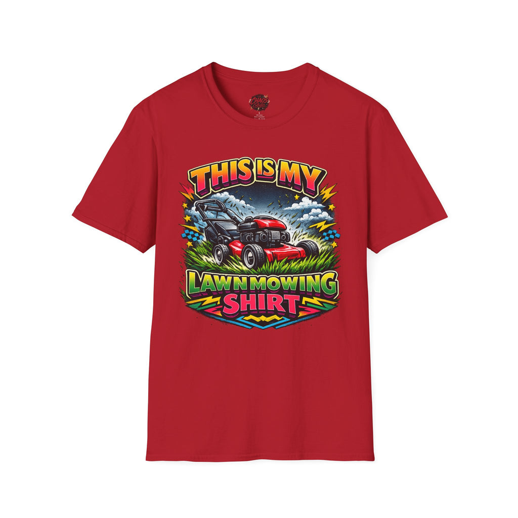 Lawn Mowing T-Shirt — "This Is My Lawn Mowing Shirt" Graphic Tee for Gardeners