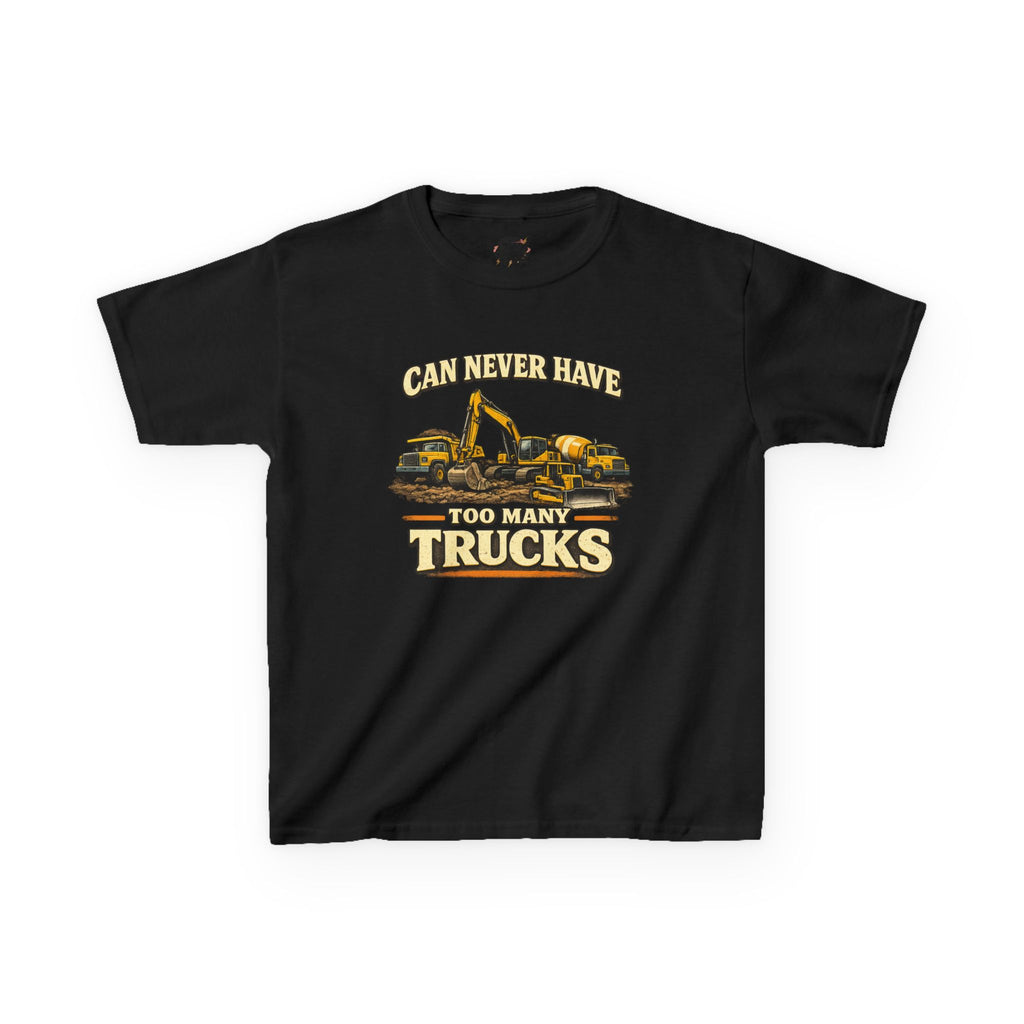 Vintage Construction Trucks Shirt for Boys – Can Never Have Too Many Trucks – Toddler Dump Truck Excavator Tee – Cute Kids Truck Shirt Gift