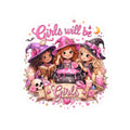 Girls Will Be Girls Witch Trio Kiss-Cut Sticker  - Cute Witch Sticker