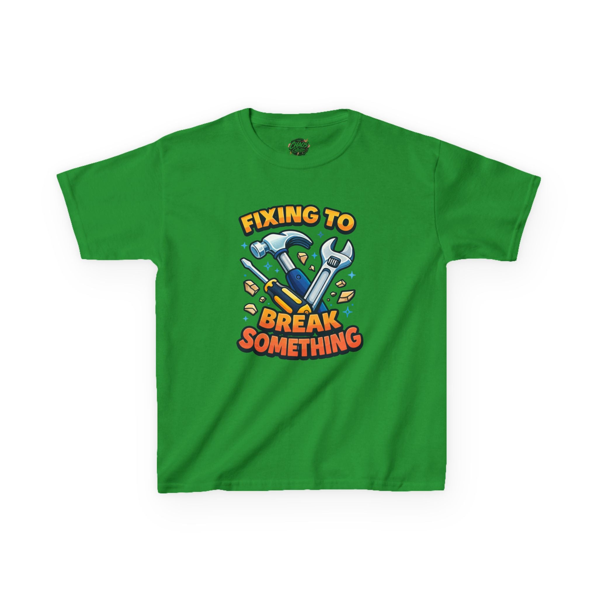 Kids Tee — "Fixing to Break Something" Tool Graphic
